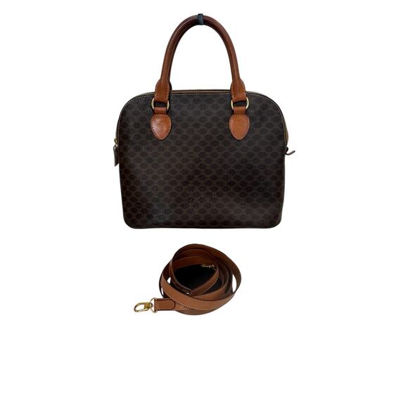 👜 Celine Brown Macadam Coated Canvas Tote with Strap - Picture 1 of 7